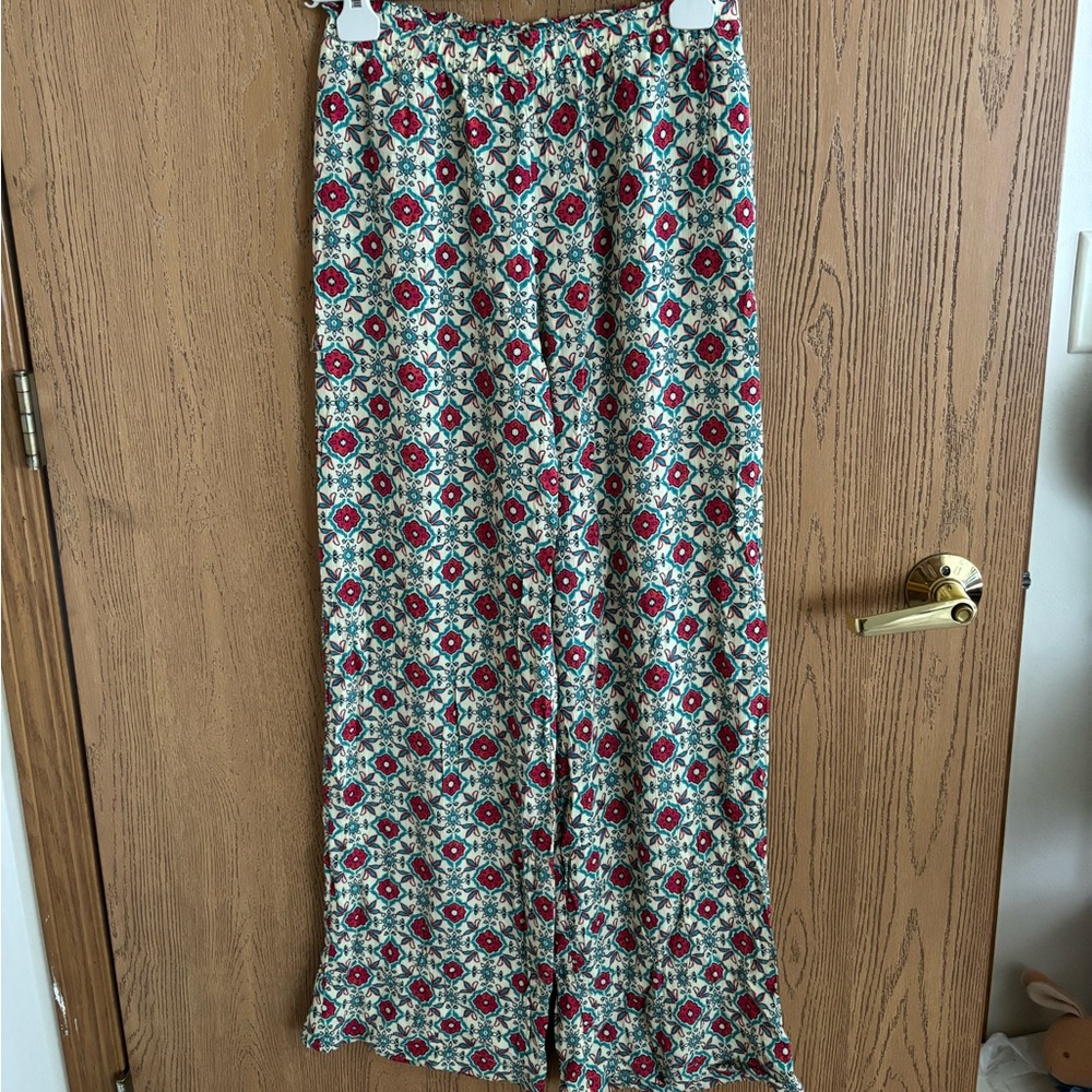 Zara Wide Leg Printed Palazzo Pants - Cream Multi
